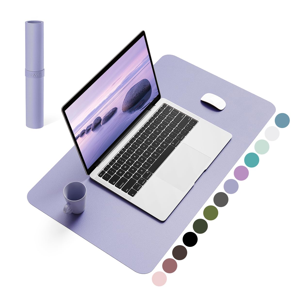 YSAGi Non-Slip Leather Desk Pad, Waterproof Laptop Computer Desk Keyboard Mat, Table Protector Blotter Mat, Large Mouse Pad for Office/Work/Home/Decor(Olive Green, 31.5" x 15.7")