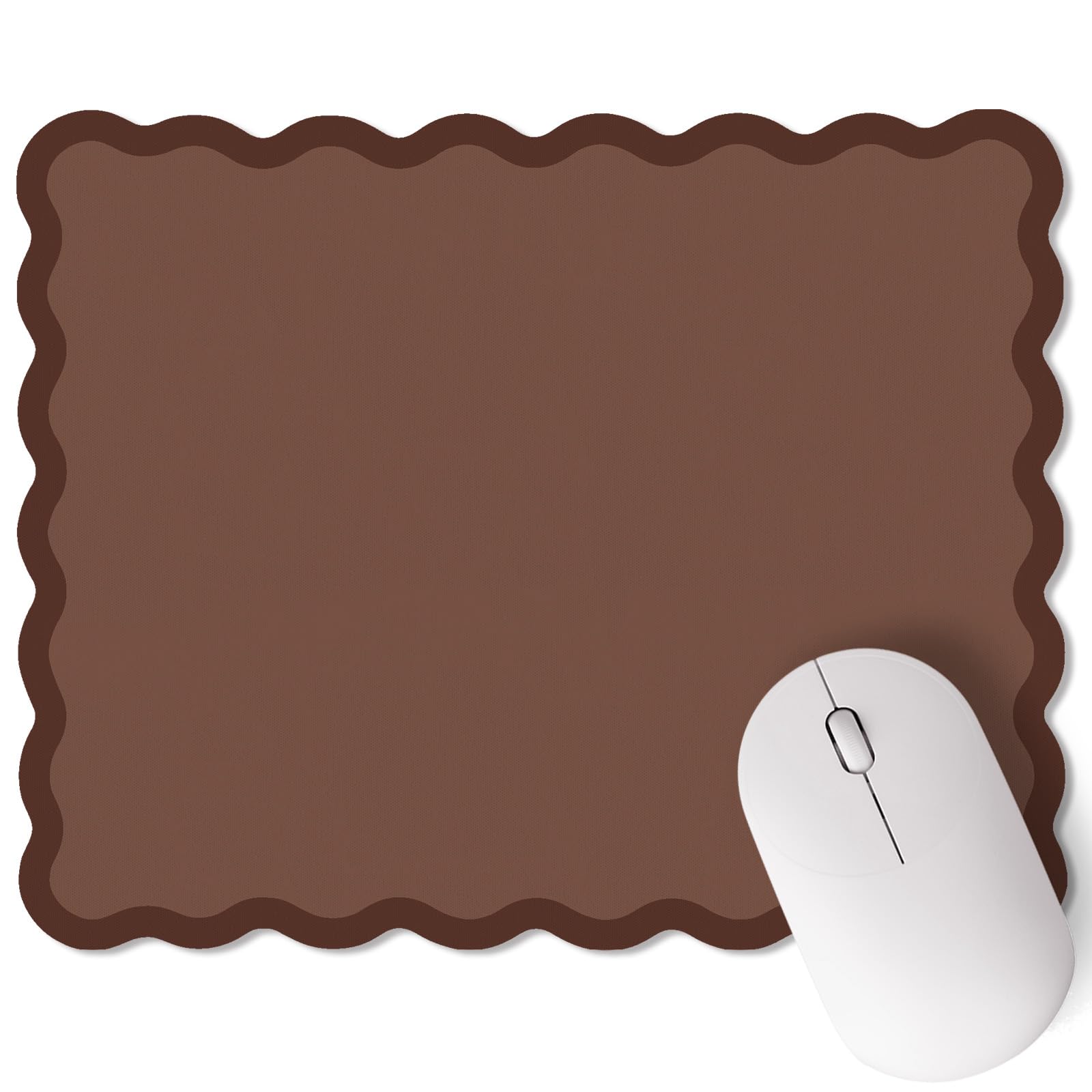 Kingdder Cute Scalloped Mouse Pad Non-Slip Mousepad 9.8x7.9in,Pink