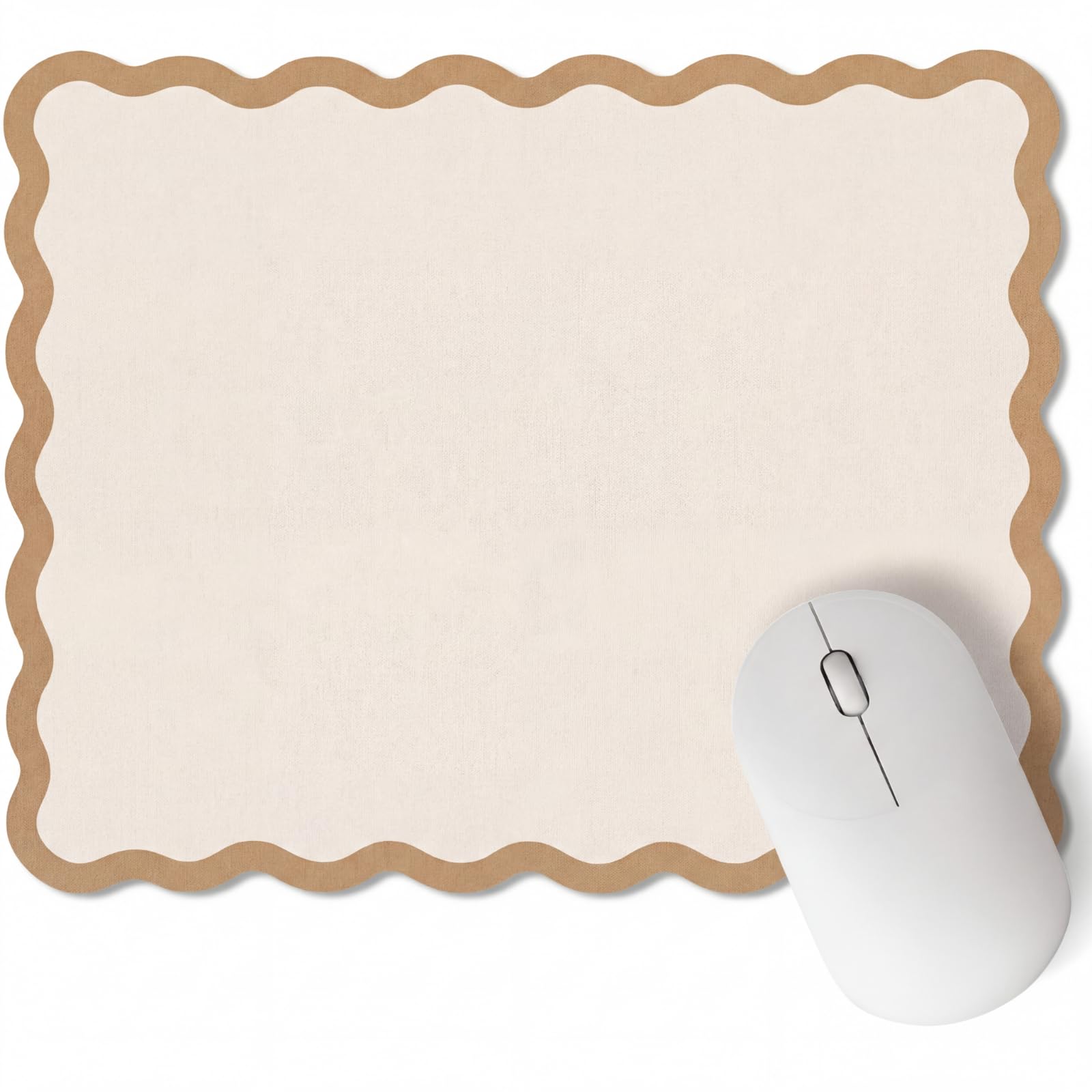 Kingdder Cute Scalloped Mouse Pad Non-Slip Mousepad 9.8x7.9in,Pink