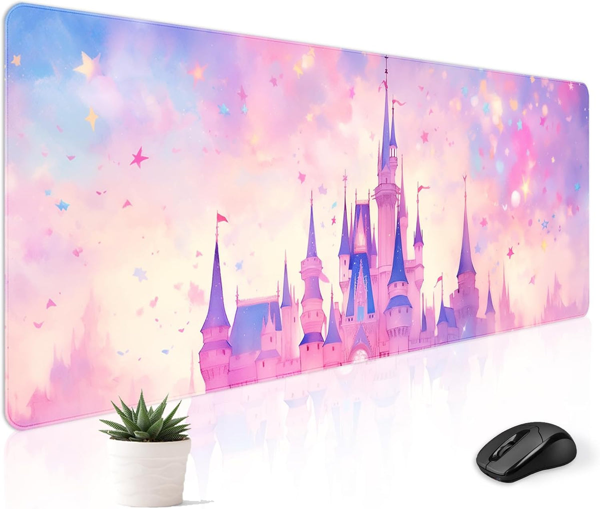 Cute Desk Mat for Keyboard Desktop Extra Large Mouse Pad, Castle