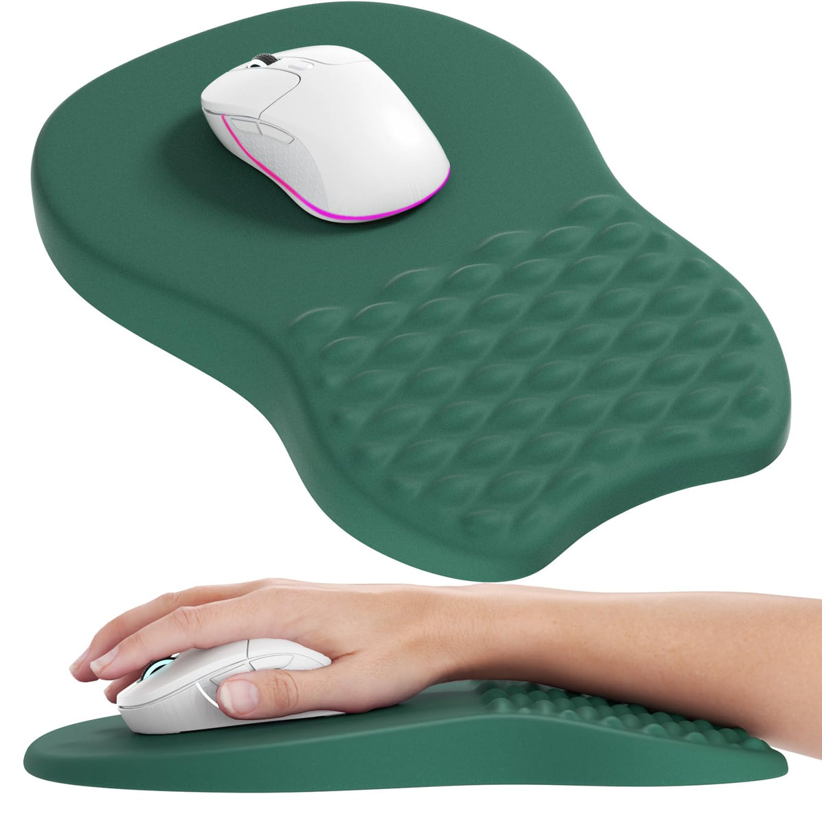 MROCO Ergonomic Mouse Pad with Wrist Support, Memory Foam Wrist Rest, Black