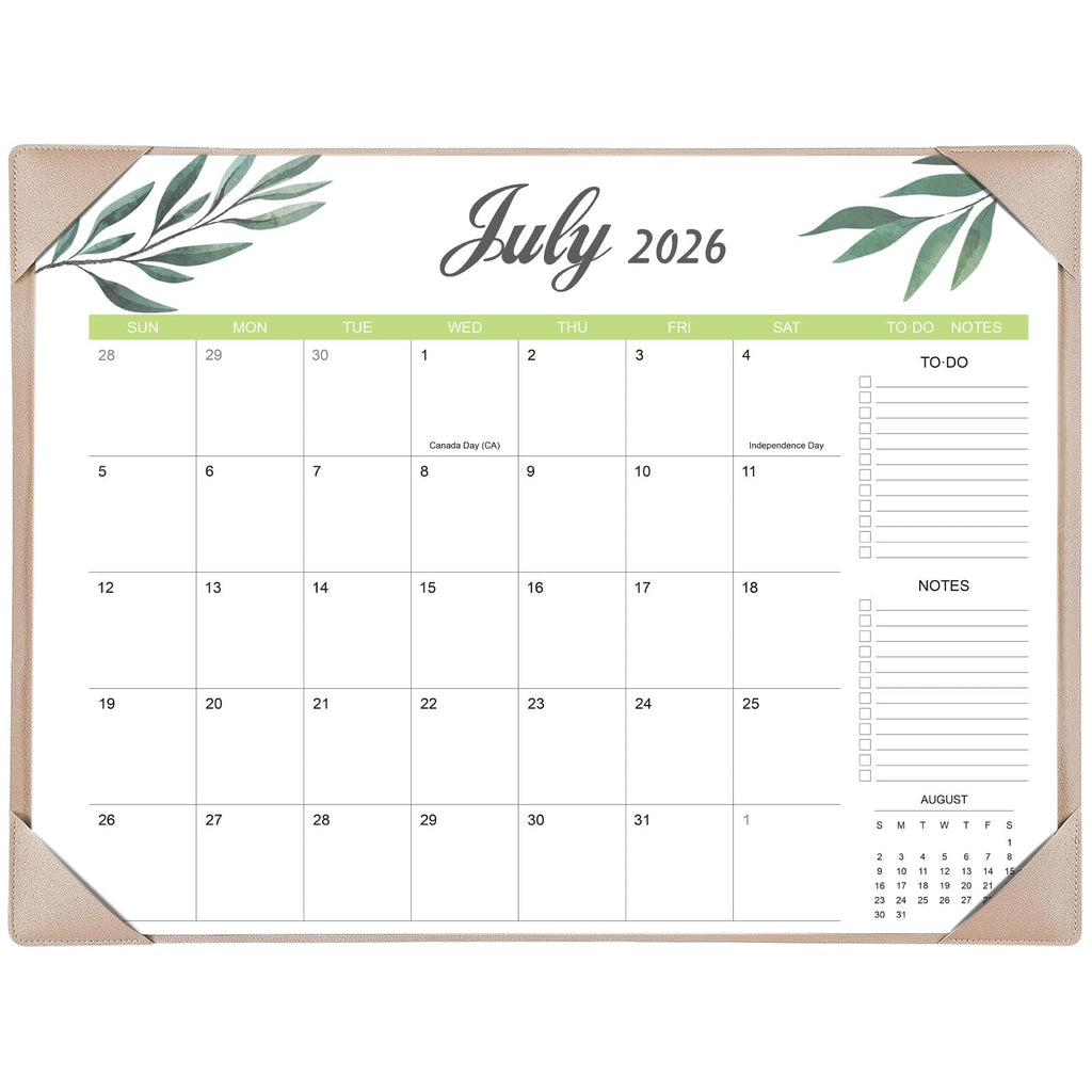 Desk Calendar 2026-2027 with Desk Mat – 22" x 17" Large Desk Pad Calendar Runs from July 2026 to December 2027, Office Supplies Desktop Monthly Calendar for Home & Office