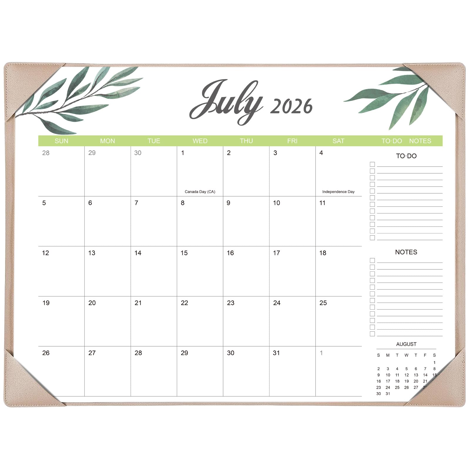 Desk Calendar 2026-2027 with Desk Mat – 22" x 17" Large Desk Pad Calendar Runs from July 2026 to December 2027, Office Supplies Desktop Monthly Calendar for Home & Office