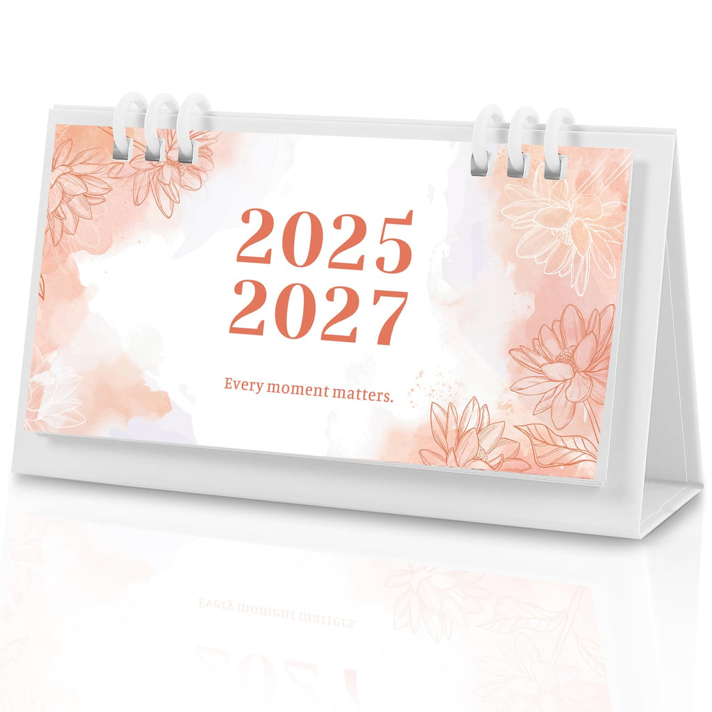 KONVINIT Small Desk Calendar 2026-2027, 6.3" x 3.1", 2026 Desk Calendar - Runs From January 2026 Until December 2027, 24 Months Mini Desktop Calendar for School, Home and Office Supplies