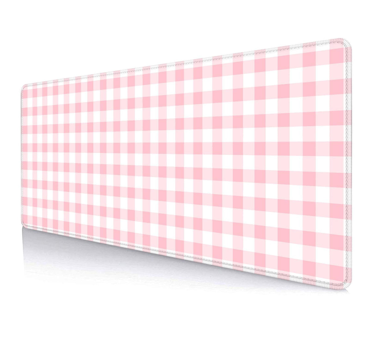 Large Mouse Pad Mousepad, Pink Flowers in a Blue Desk Mats for Desktop, Watercolor Beautiful Floral Laptop Computer Desk Pad, Non-Slip Rubber Base Desktop Mat, 31.5 x 11.8 inches