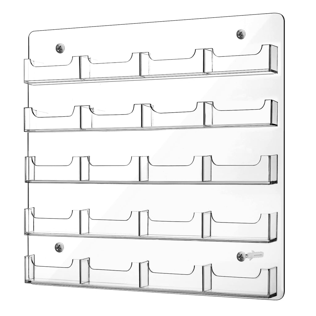 Hillban Acrylic Business Card Holder Wall Mount Office, 8 Pockets