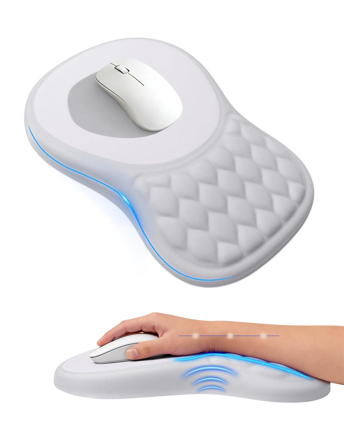 Ergonomic Mouse Pad with Sloped Memory Foam Wrist Rest (Black)
