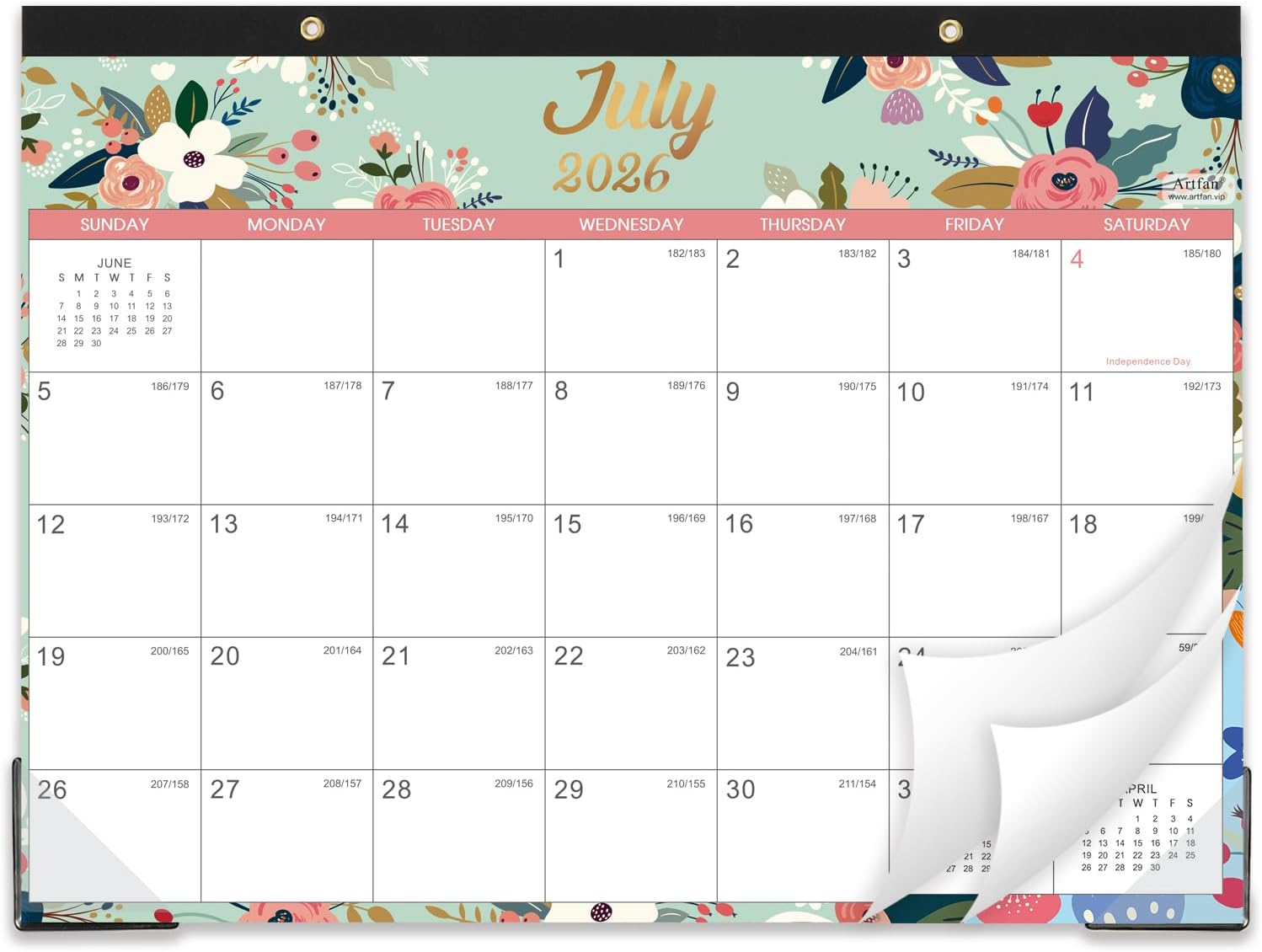 Desk Calendar/Calendar 2026-2027- Jul. 2026 - Dec. 2027