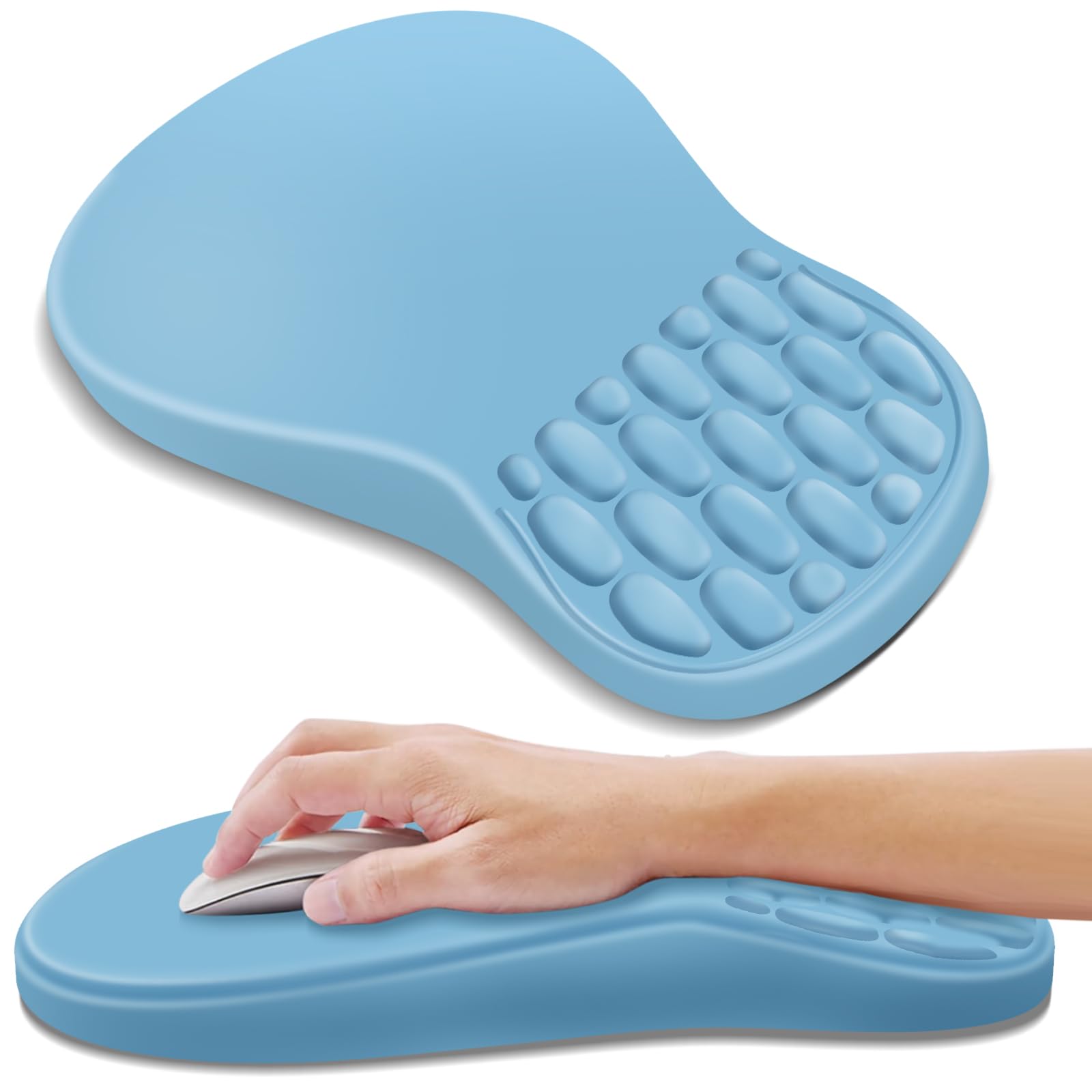 YIWEI Ergonomic Mouse Pad with Wrist Rest for Carpal Tunnel Pain Relief