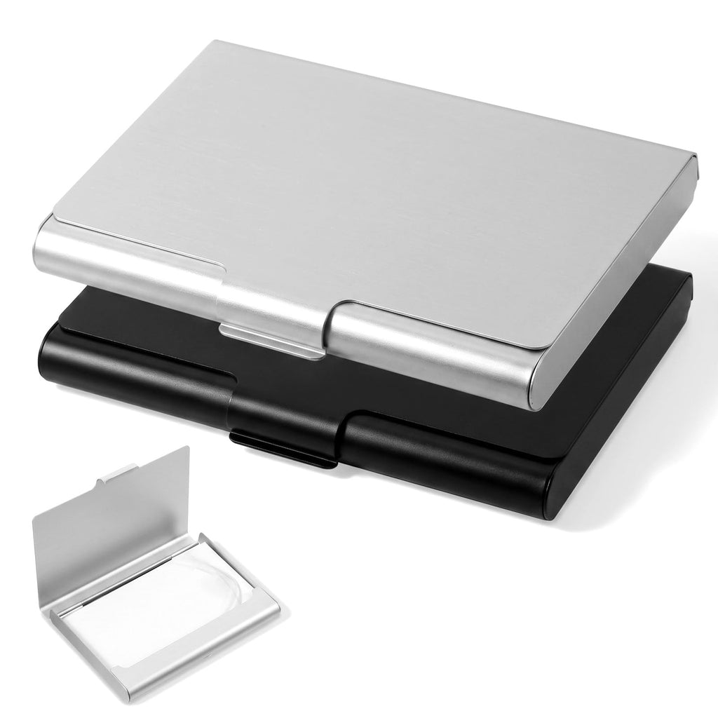 2Pcs Business Card Case, Business Card Holder for Purse