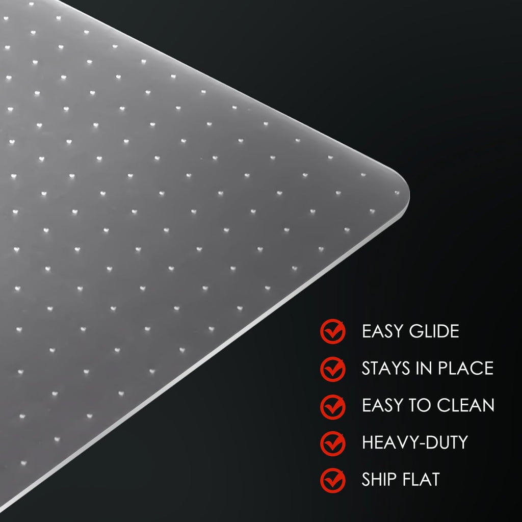 Kuyal Office Chair Mat for Carpet, Clear Heavy Duty Computer Chair Mat