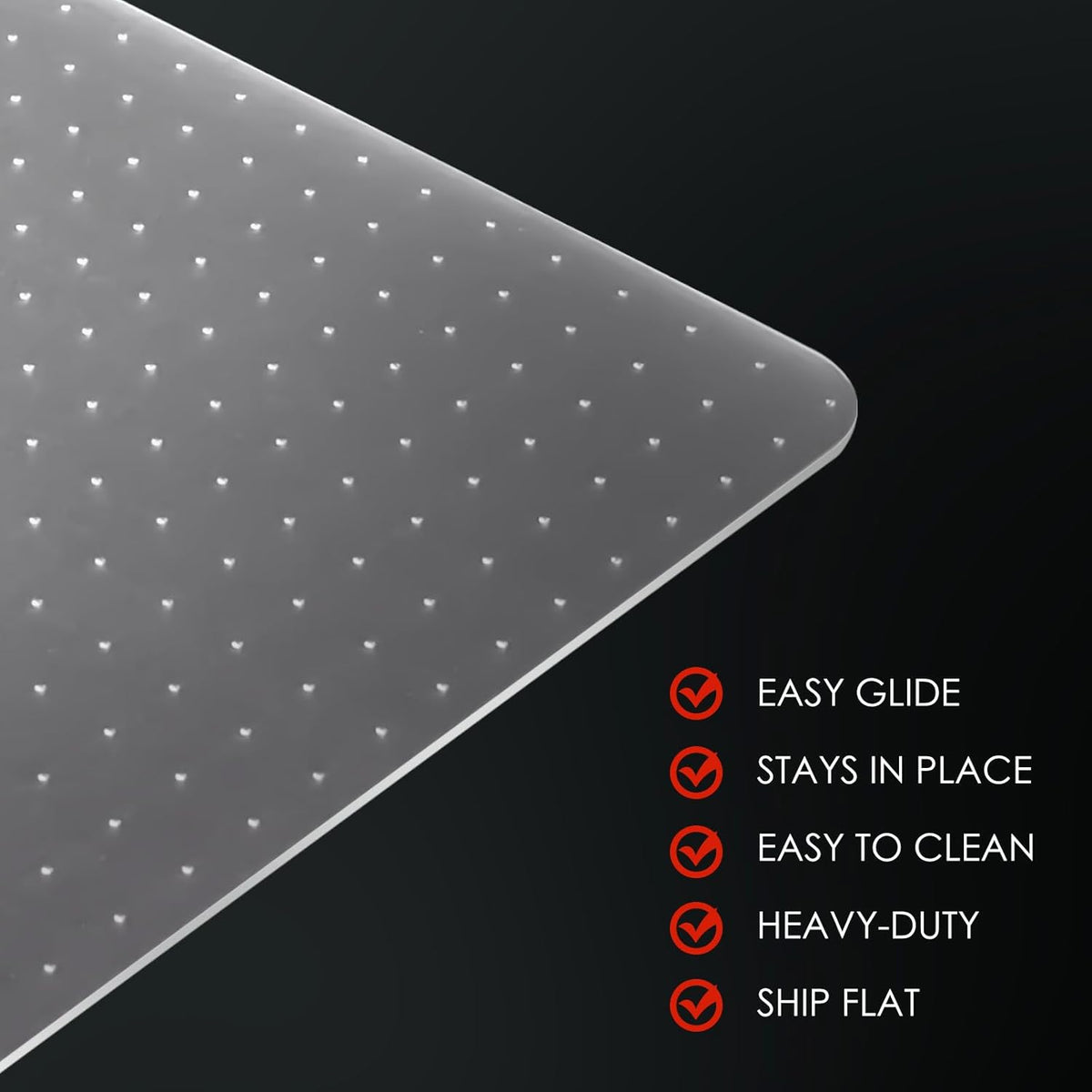 Kuyal Office Chair Mat for Carpet, Clear Heavy Duty Computer Chair Mat