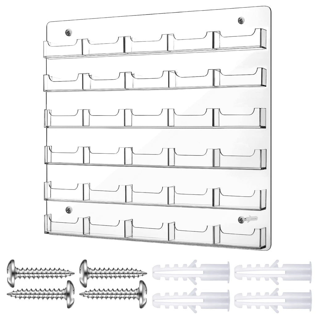 Hillban Acrylic Business Card Holder Wall Mount Office, 8 Pockets