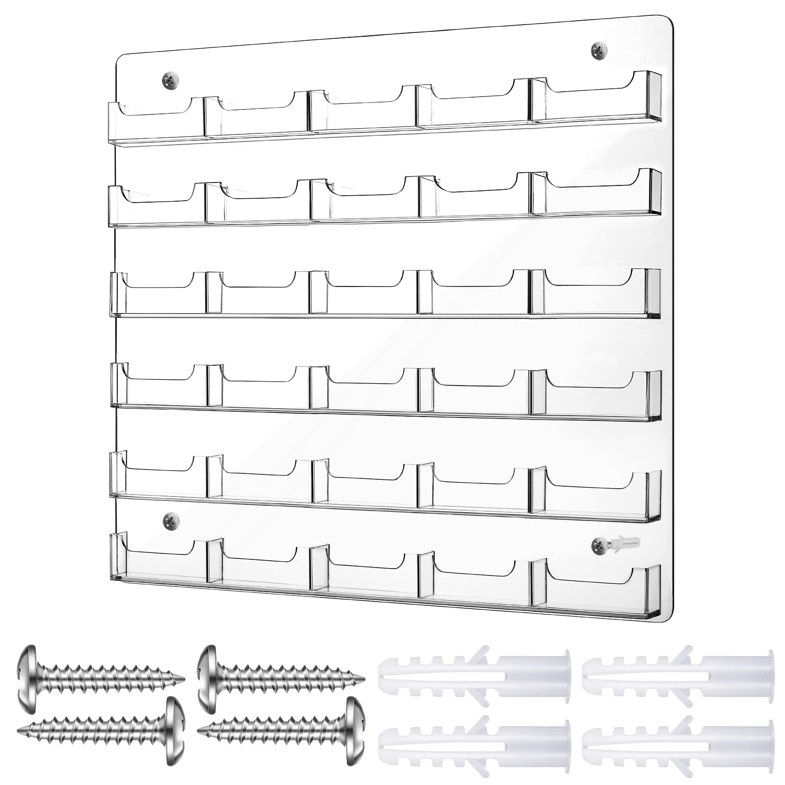 Hillban Acrylic Business Card Holder Wall Mount Office, 8 Pockets