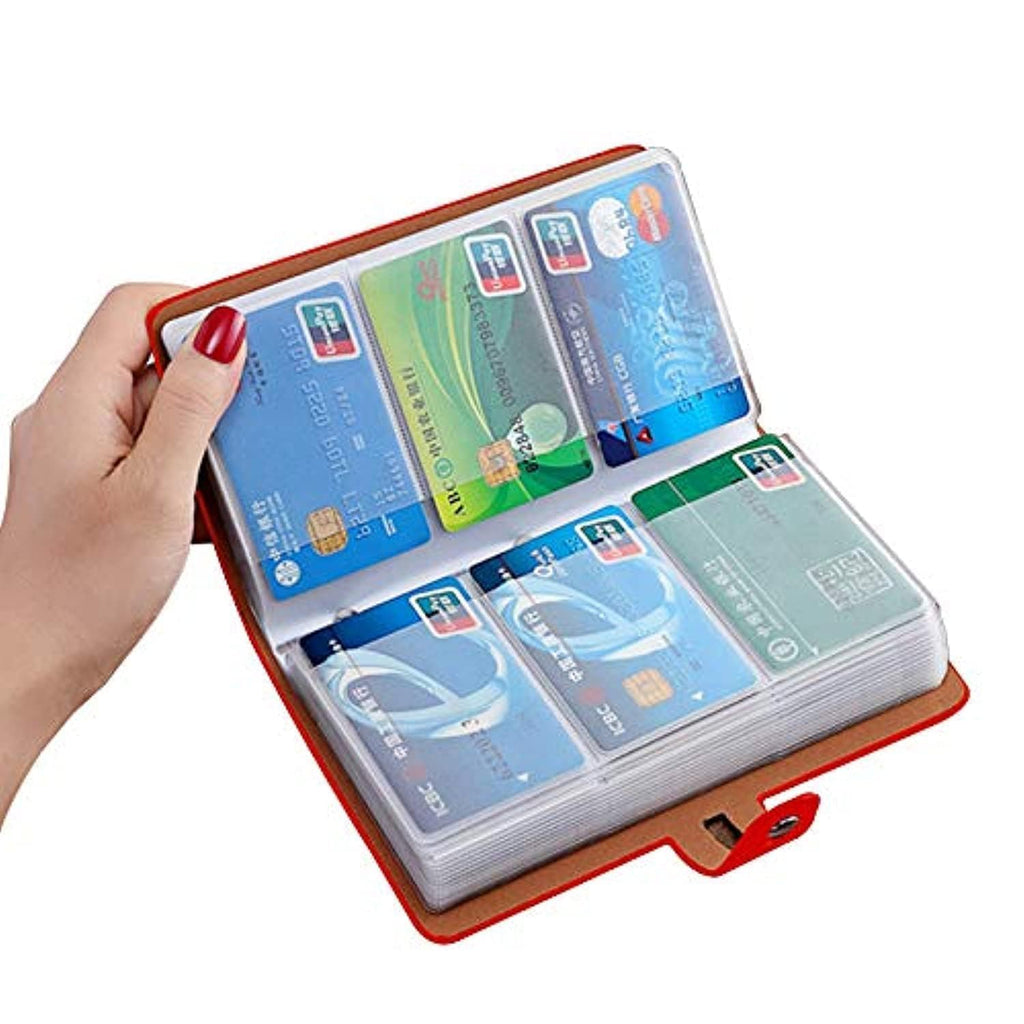 RFID Credit Card Holder Organizer, Leather Business Card Organizer with 96 Card Slots, Business Card Book to Keep Cards Neatly Organized and Prevent Jumbling, Loss, or Damage (Black)