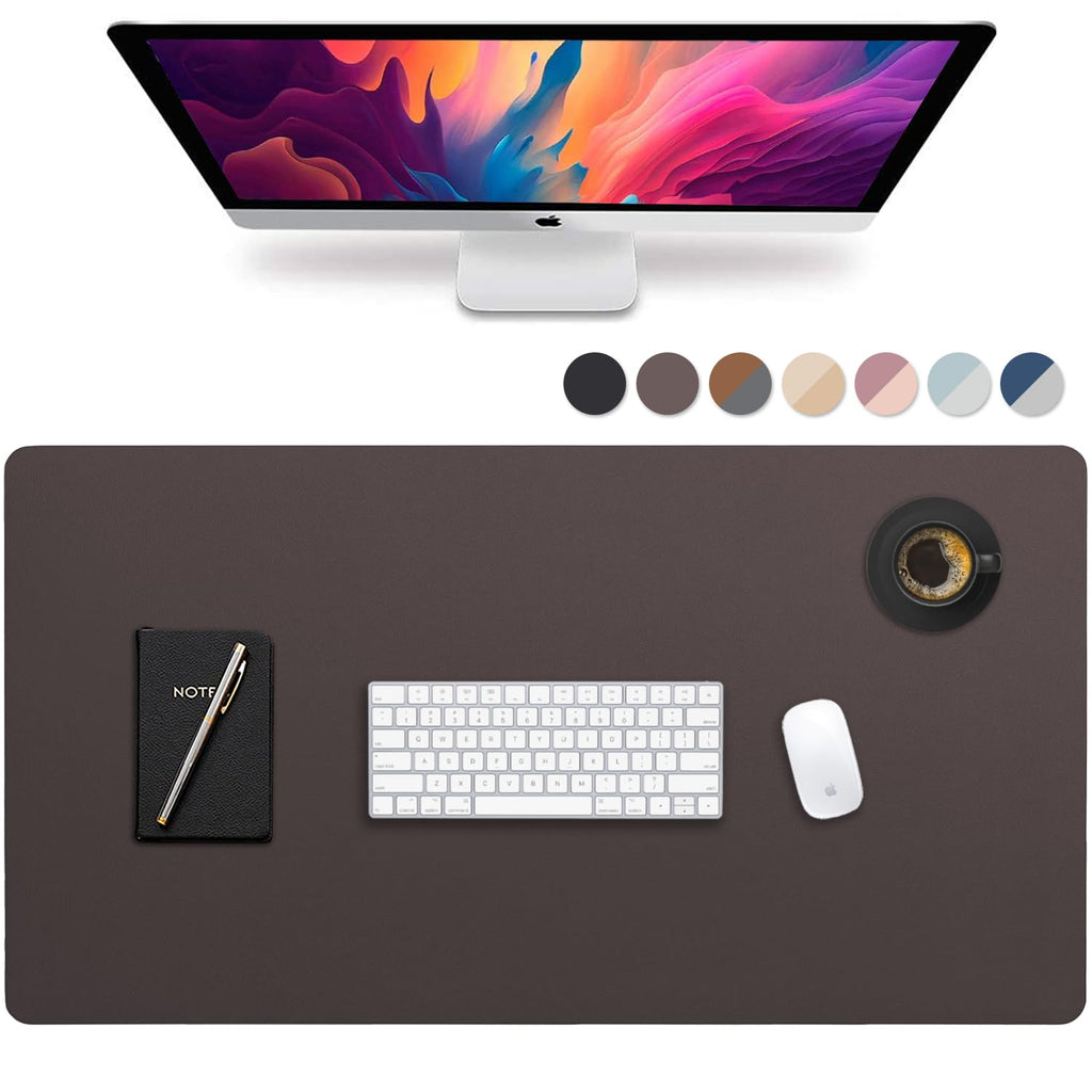 Vine Creations Leather Desk Mat 24" x 17", Desk Protector, PU Leather Desk Pad, Small Desk Pad Mat, Desk Blotter, Desk Pads on Top of Desks, Small Desk Mat for Home or Office (Black)