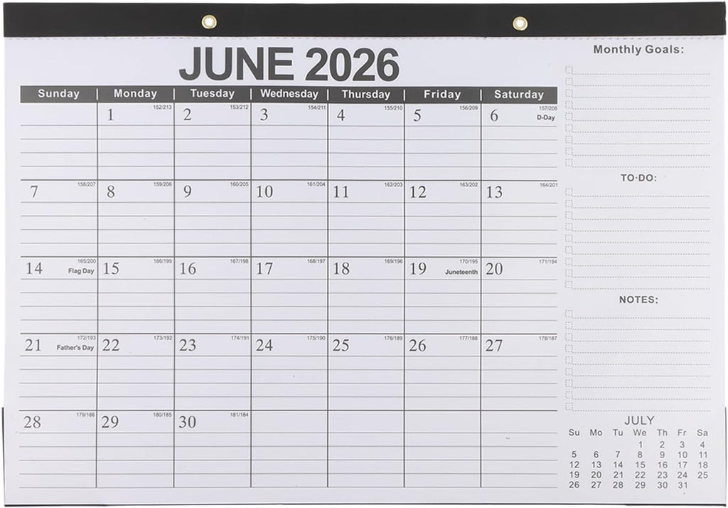 Large Desk Calendar 2026-2027, 17" x 12" Desk Pad Calendar, 19-Month Planner (Jun 2026–Dec 2027), Thick Paper Reduces Ink Bleed-Through, Previous/Next Month Reference, for Home Office School