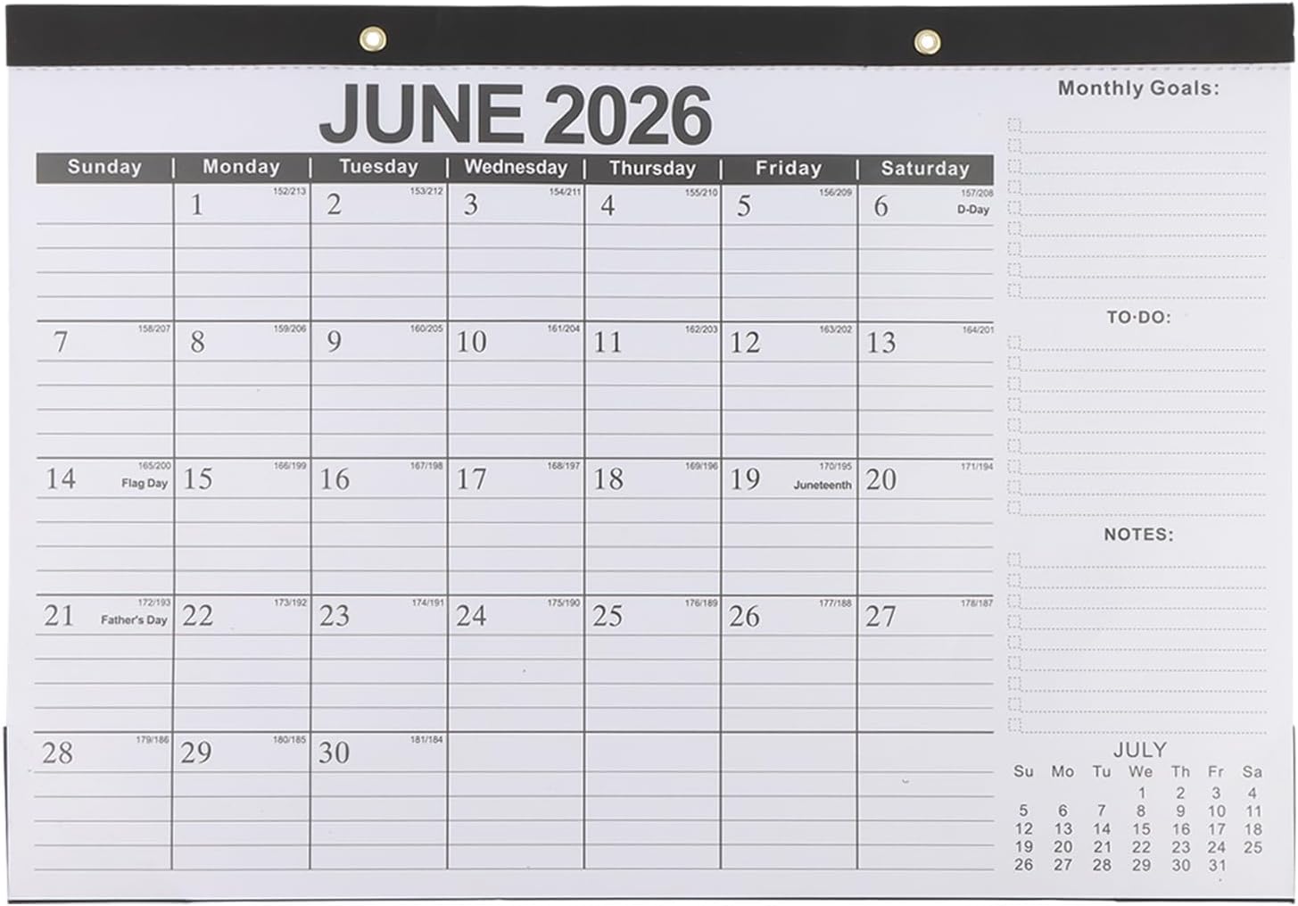 Large Desk Calendar 2026-2027, 17" x 12" Desk Pad Calendar, 19-Month Planner (Jun 2026–Dec 2027), Thick Paper Reduces Ink Bleed-Through, Previous/Next Month Reference, for Home Office School