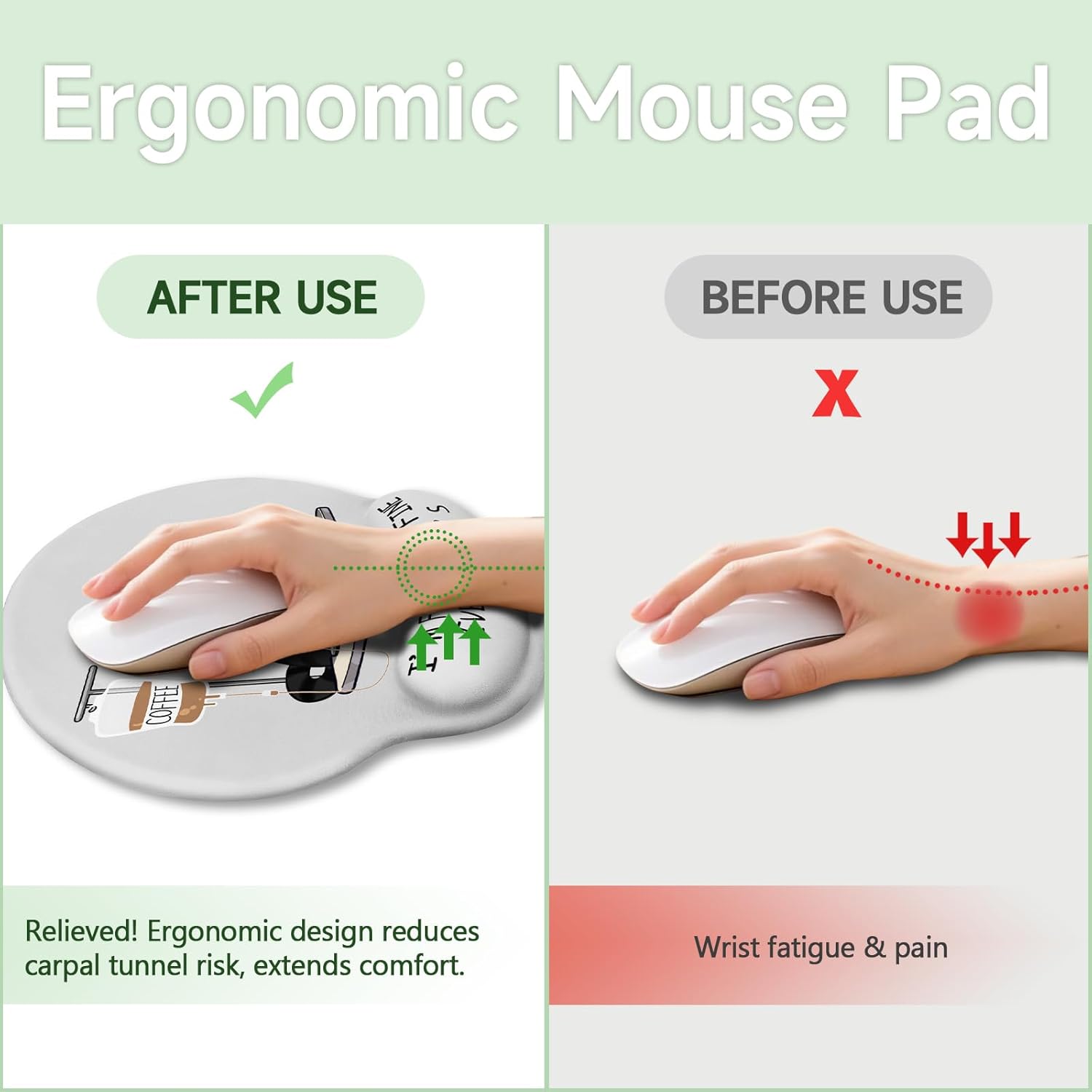 LIMKRIAN Funny Ergonomic Mouse Pad with Wrist Rest, Cat Desk Decor Gifts