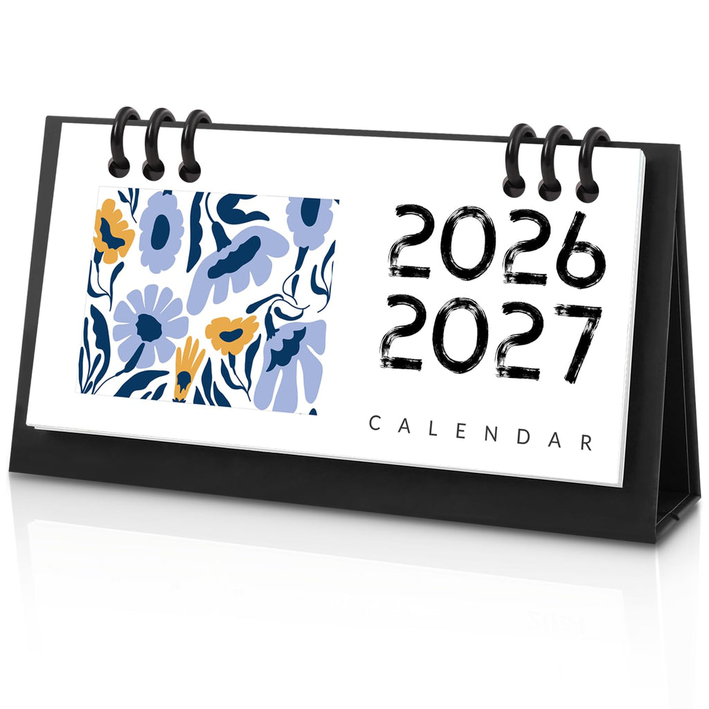 Small Desk Calendar 2026-2027, Desktop Calendar 18 Months - Runs From July 2026 Until Dec. 2027, Mini Standing Flip Calendar for Home, School and Office Supplies, 6.3" x 3.1"