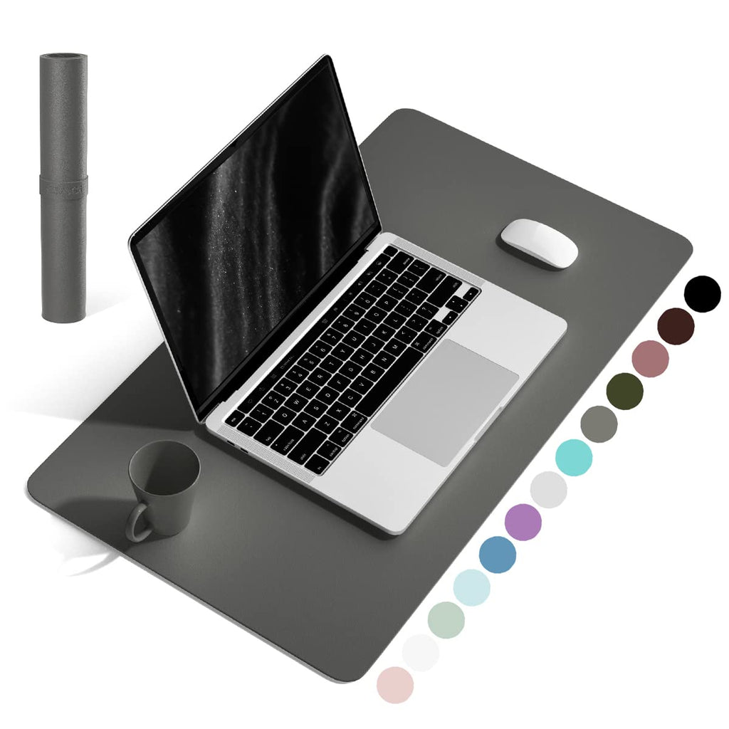 YSAGi Non-Slip Leather Desk Pad, Waterproof Laptop Computer Desk Keyboard Mat, Table Protector Blotter Mat, Large Mouse Pad for Office/Work/Home/Decor(Olive Green, 31.5" x 15.7")