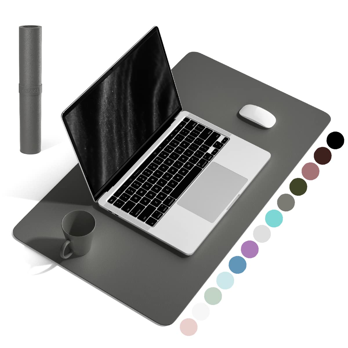 YSAGi Non-Slip Leather Desk Pad, Waterproof Laptop Computer Desk Keyboard Mat, Table Protector Blotter Mat, Large Mouse Pad for Office/Work/Home/Decor(Olive Green, 31.5" x 15.7")
