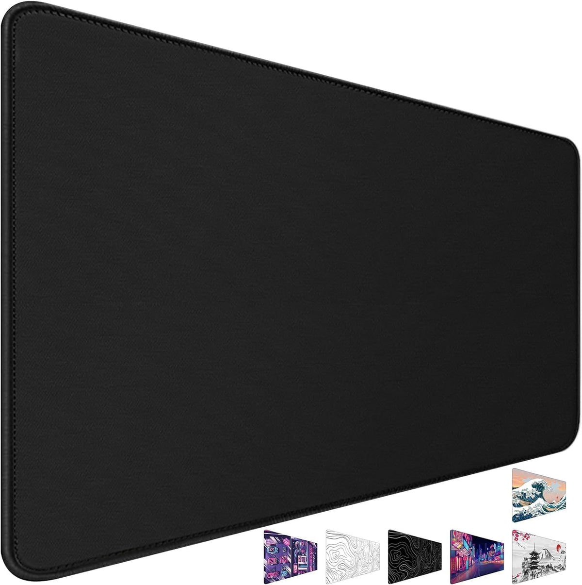 31.5" x 15.7" Waterproof Fabric Desk Pad Large Mouse Pad Office Game, Black