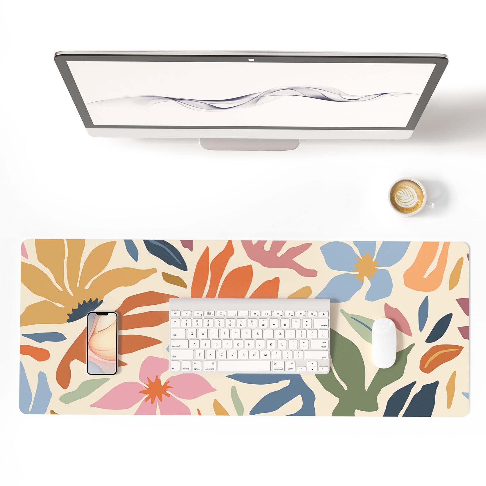 Colorful Star Large Mouse Pad Pink Aesthetic, 31.5 x 15.7 in