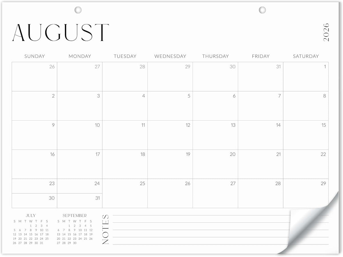 Aesthetic 2026-2027 Desk Calendar - Runs From June 2026 Until December 2027