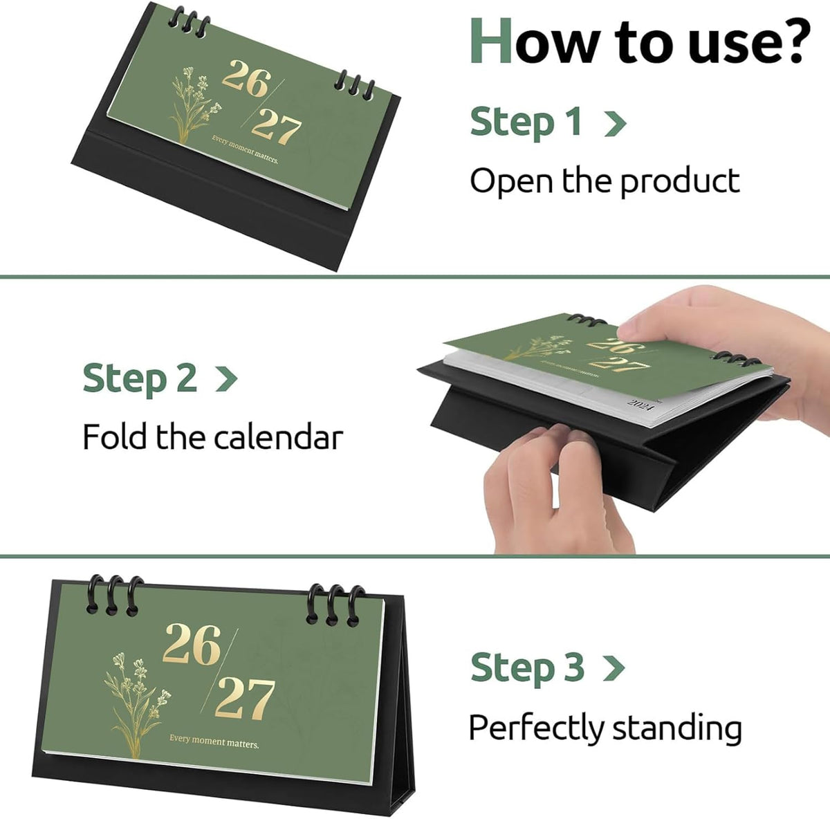 Small Desk Calendar 2026-2027, Desktop Calendar 18 Months - Runs From July 2026 Until Dec. 2027, Mini Standing Flip Calendar for Home, School and Office Supplies, 6.3" x 3.1"