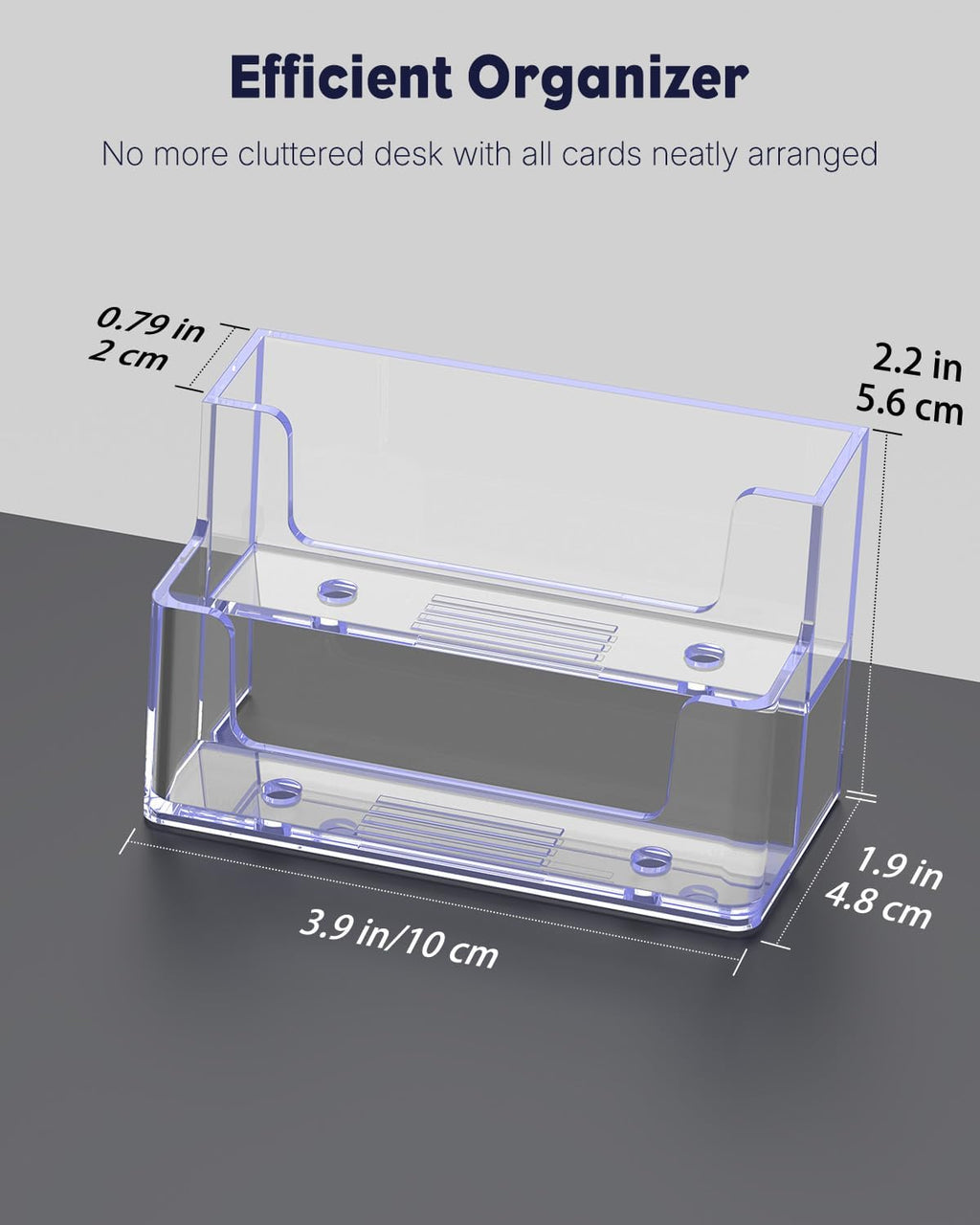 Uniclife 2 Pack Acrylic Business Card Holder for Desk, 120 Card Capacity