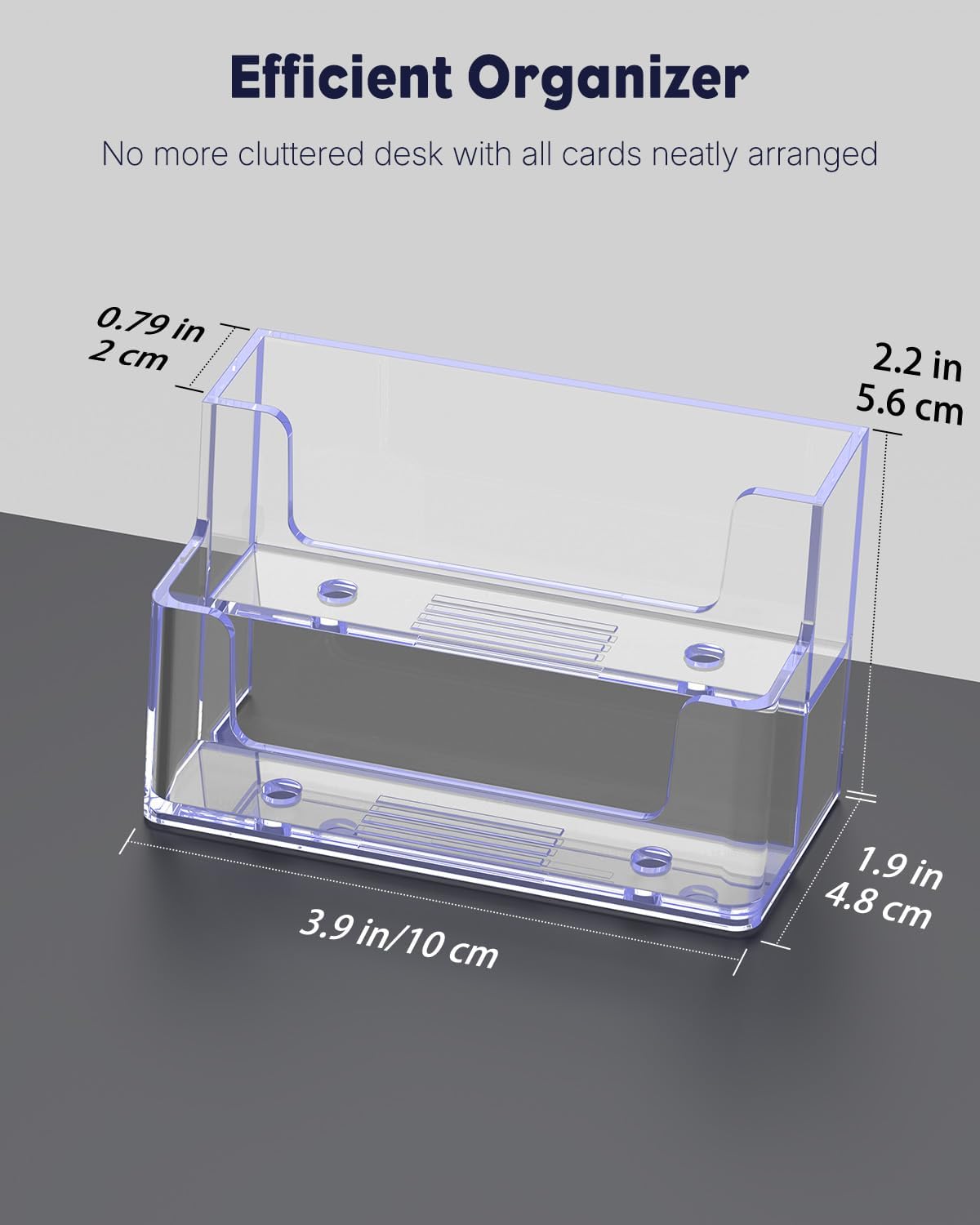 Uniclife 2 Pack Acrylic Business Card Holder for Desk, 120 Card Capacity