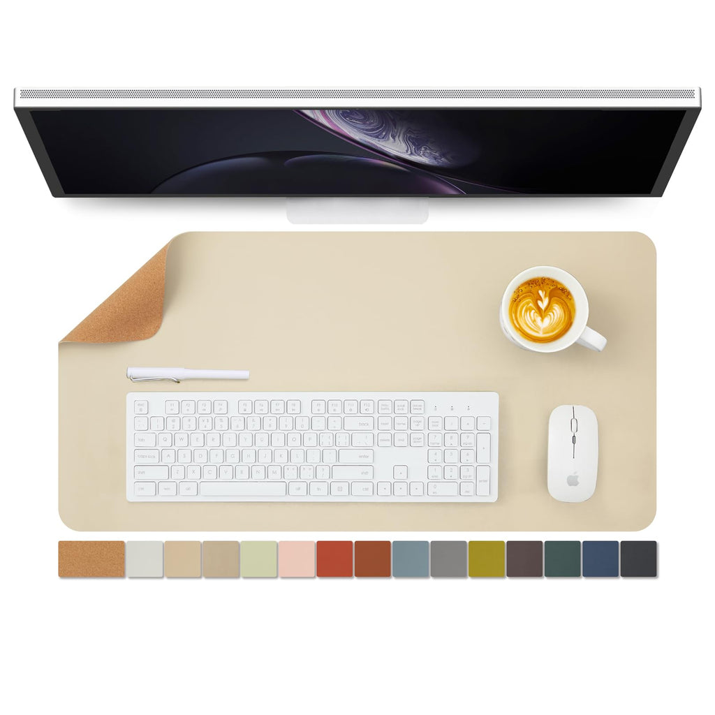 Large Cork Desk Mat - 47.2"x 17" Desk Pad for Office and Home - Ideal for Large Mouse Pad and Desk Mats on Top of Desks(Black)
