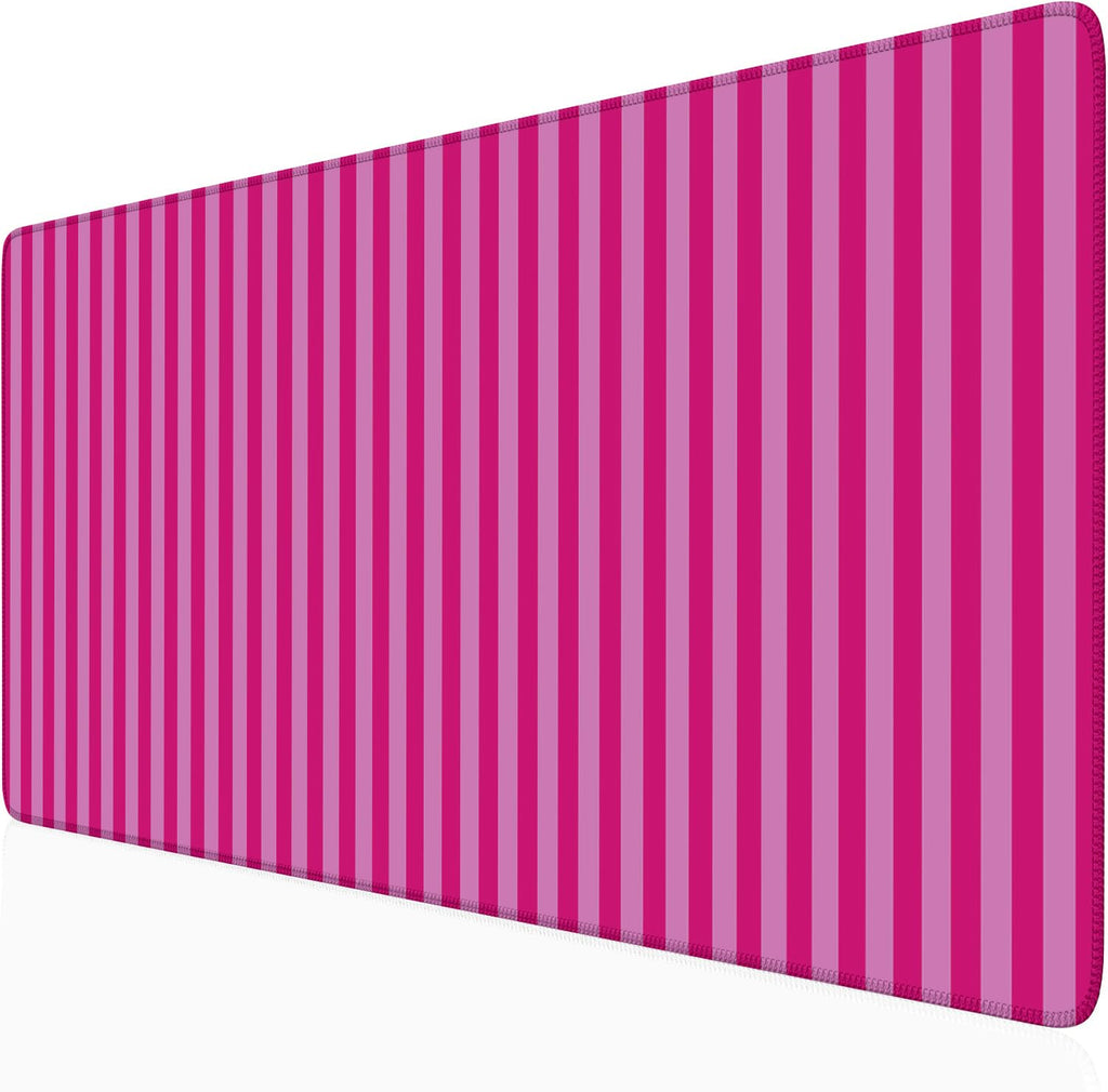 Light Pink Striped Desk Mat Cute Pastel XXL Large Gaming Mouse Pad Desk Pad Kawaii Cozy Aesthetic Keyboard Laptop Computer Mat Home Office Decor for Women