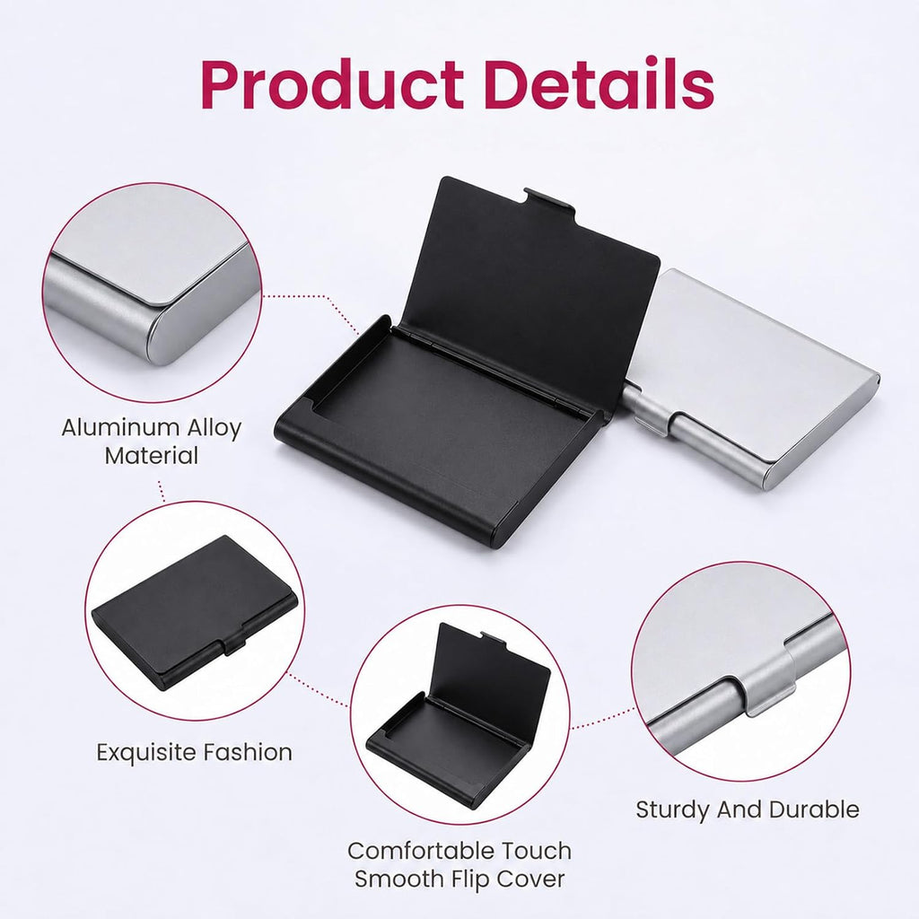 2Pcs Business Card Case, Business Card Holder for Purse