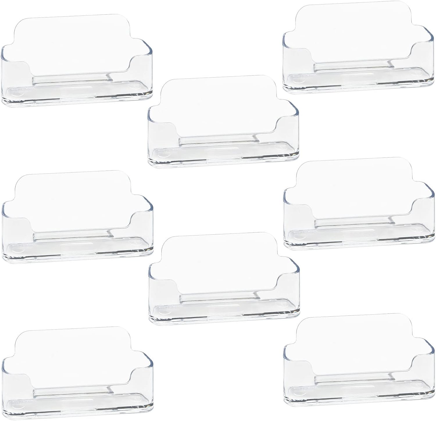 HSYMQ 8 Pack Acrylic Business Card Holder for Desk, Clear Plastic Business Cards Display Holders Stand, Fits 30-50 Business Cards