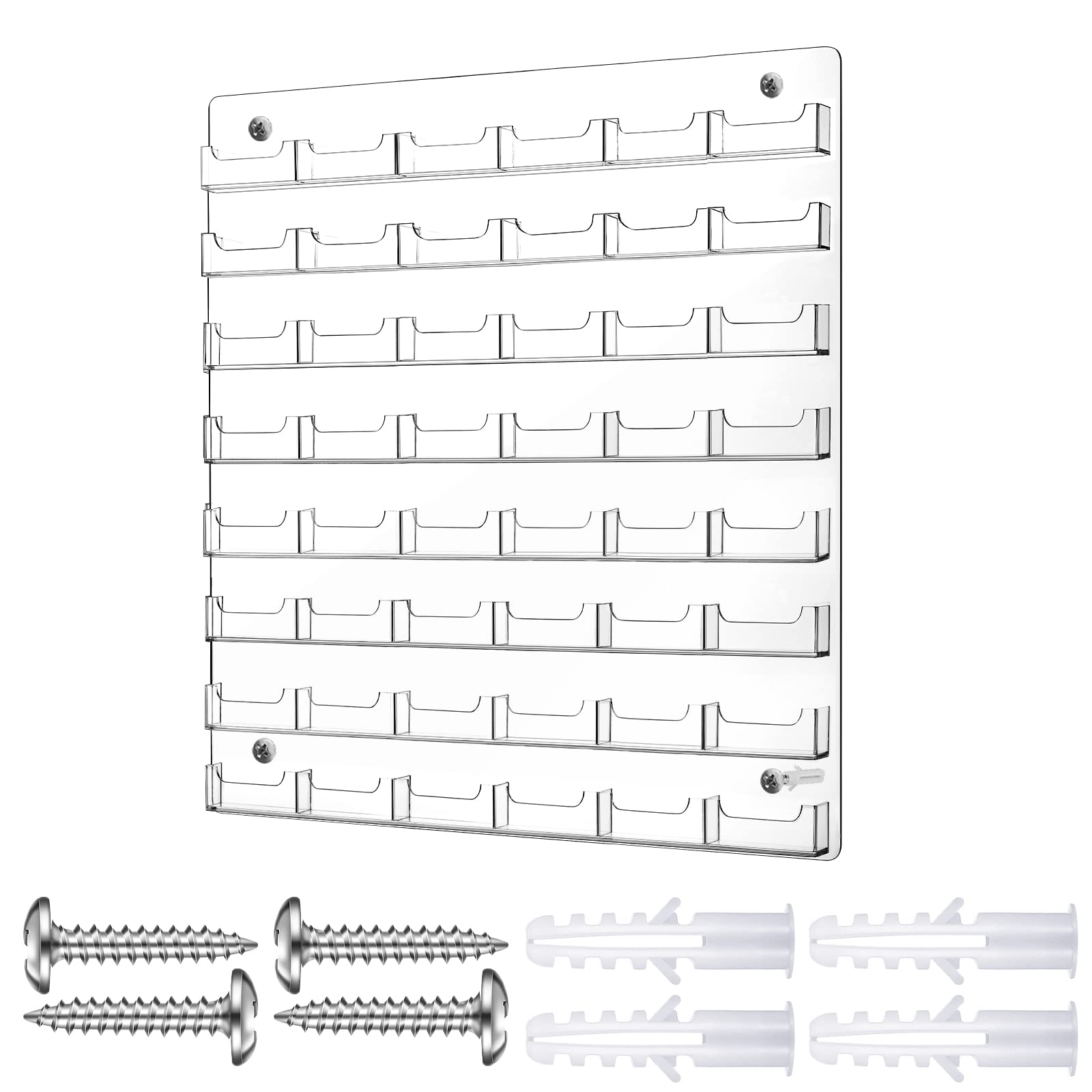 Hillban Acrylic Business Card Holder Wall Mount Office, 8 Pockets
