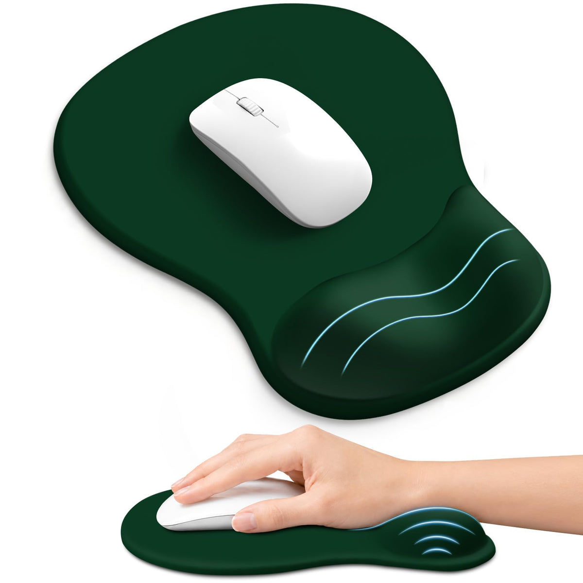 Ergonomic Mouse Pad with Wrist Rest, Gel Wrist Support, Black