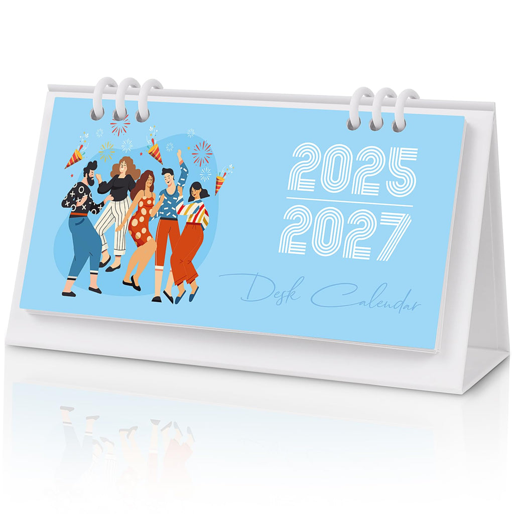 KONVINIT Small Desk Calendar 2026-2027, 6.3" x 3.1", 2026 Desk Calendar - Runs From January 2026 Until December 2027, 24 Months Mini Desktop Calendar for School, Home and Office Supplies
