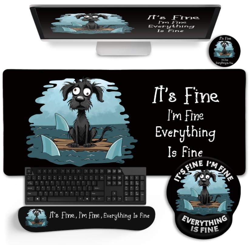 LIMKRIAN Goth Skull Mouse Pad Set Large Desk Mat for Desktop Decor