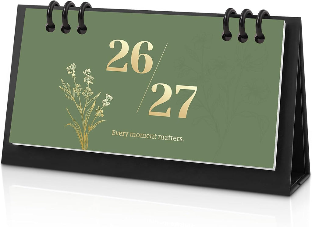 KONVINIT Small Desk Calendar 2026-2027, 6.3" x 3.1", 2026 Desk Calendar - Runs From January 2026 Until December 2027, 24 Months Mini Desktop Calendar for School, Home and Office Supplies