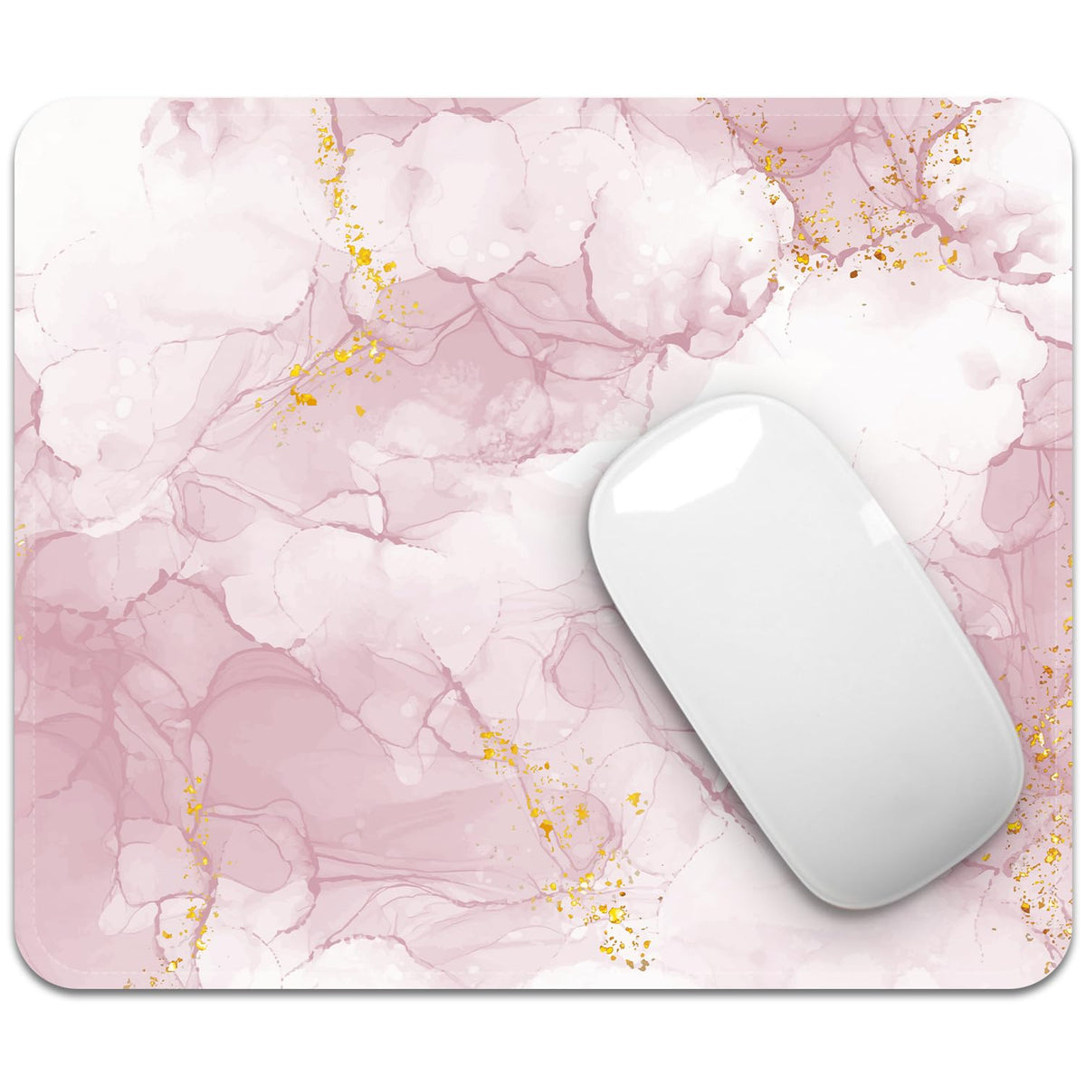 FROGIGO Mouse Pad with Stitched Edges - Cute Floral Mousepad for Women, 9.25 x 7.75 inch Washable Square Desk Pad, Non-Slip Rubber Base, Office Home Laptop Accessories - Vintage Garden