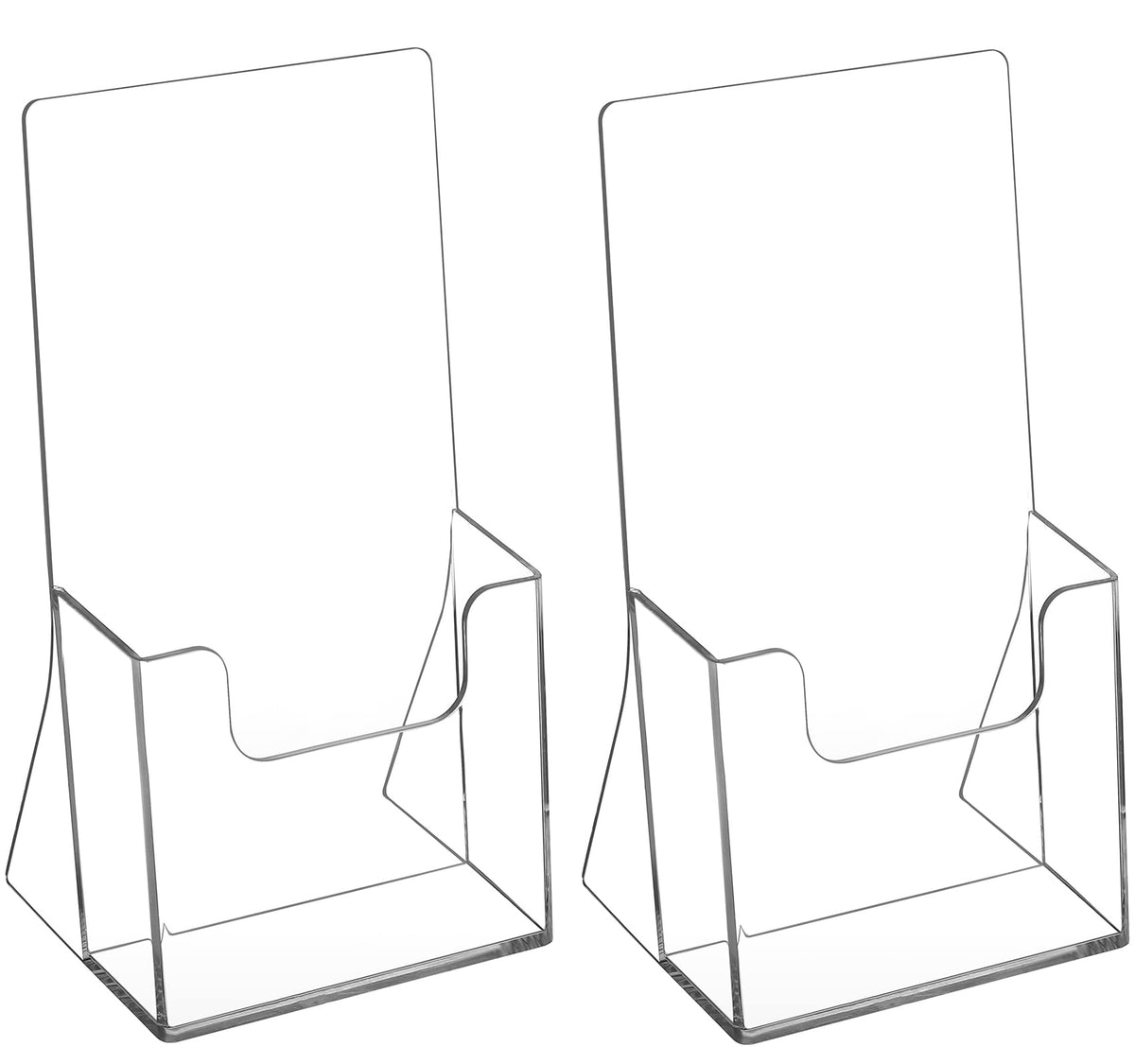 MaxGear Acrylic Brochure Holder Flyer Display Stand 4 x 9 Inch, 2 Pack