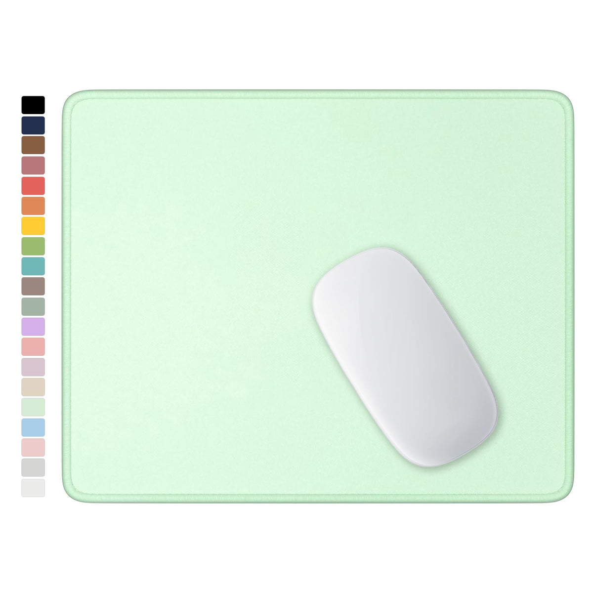Hsurbtra Mouse Pad, Premium-Textured Square Mousepad 10.2 x 8.3 Inch, Stitched Edge Anti-Slip Waterproof Rubber Pretty Cute Computer Mat for Office Gaming Laptop Women Kids Sage Green