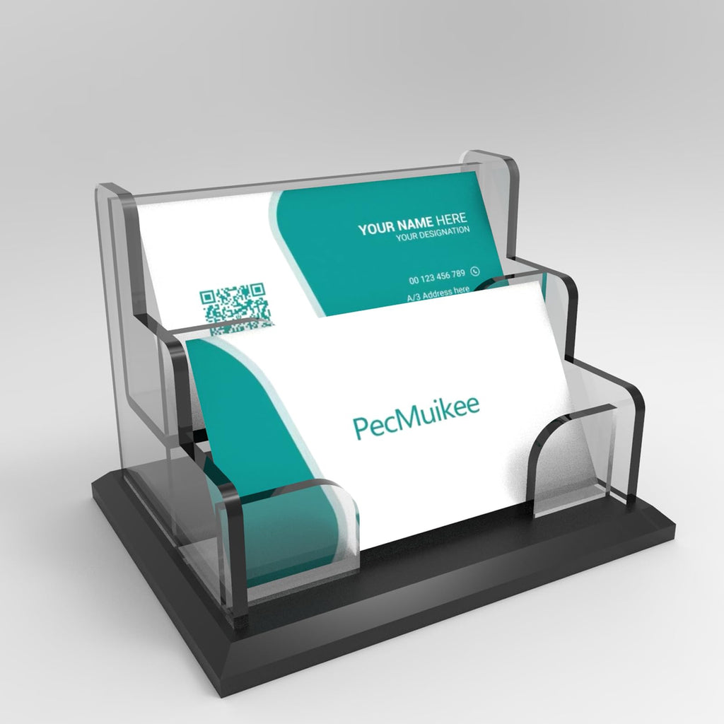 PecMuikee Business Card Holder for Desk，Acrylic Business Card Display Stand,Multiple Business Card Holders for Office, Exhibition, Home, Restaurant (slot 1)