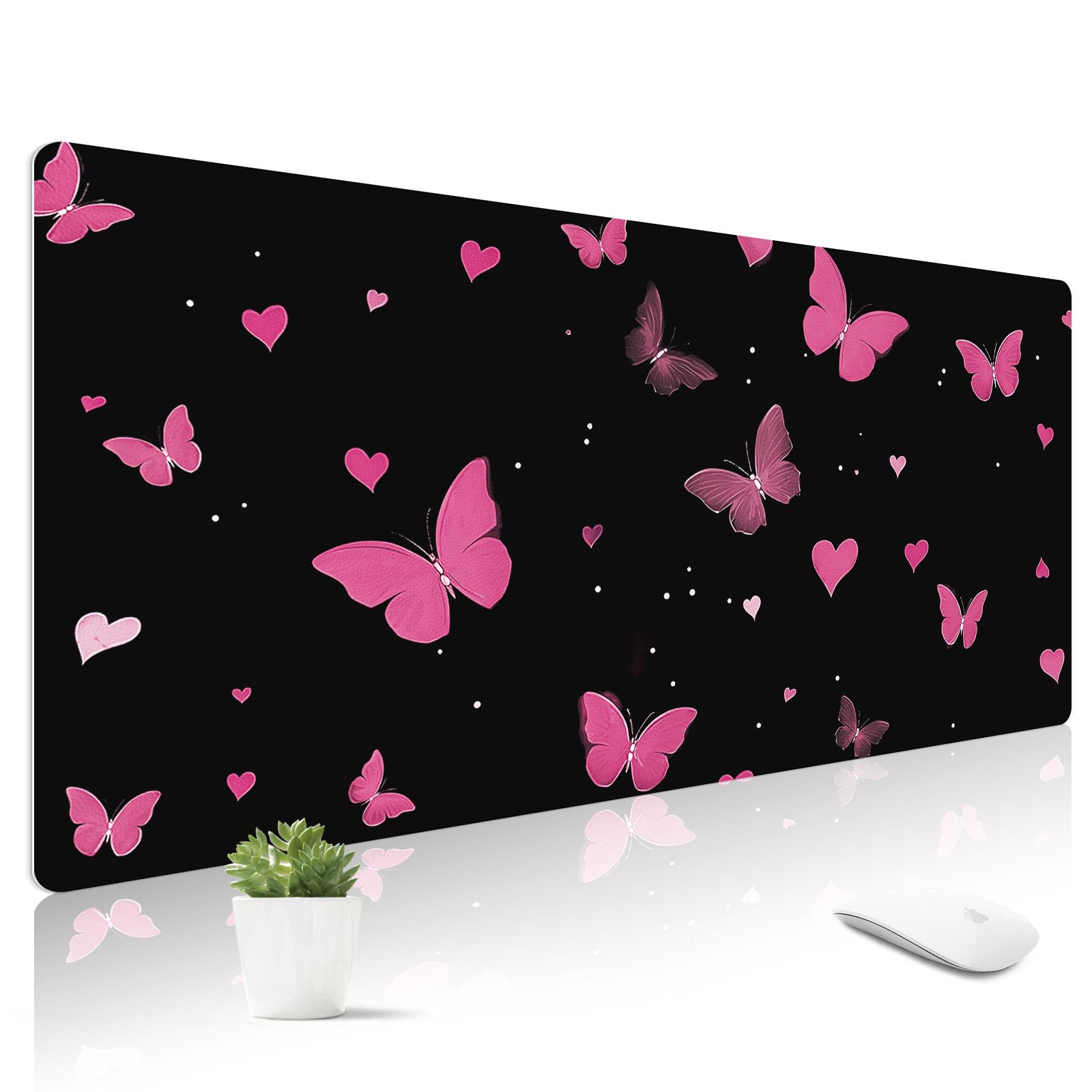 Leather Desk Mat for Keyboard, Extra Large Mouse Pad, Leopard