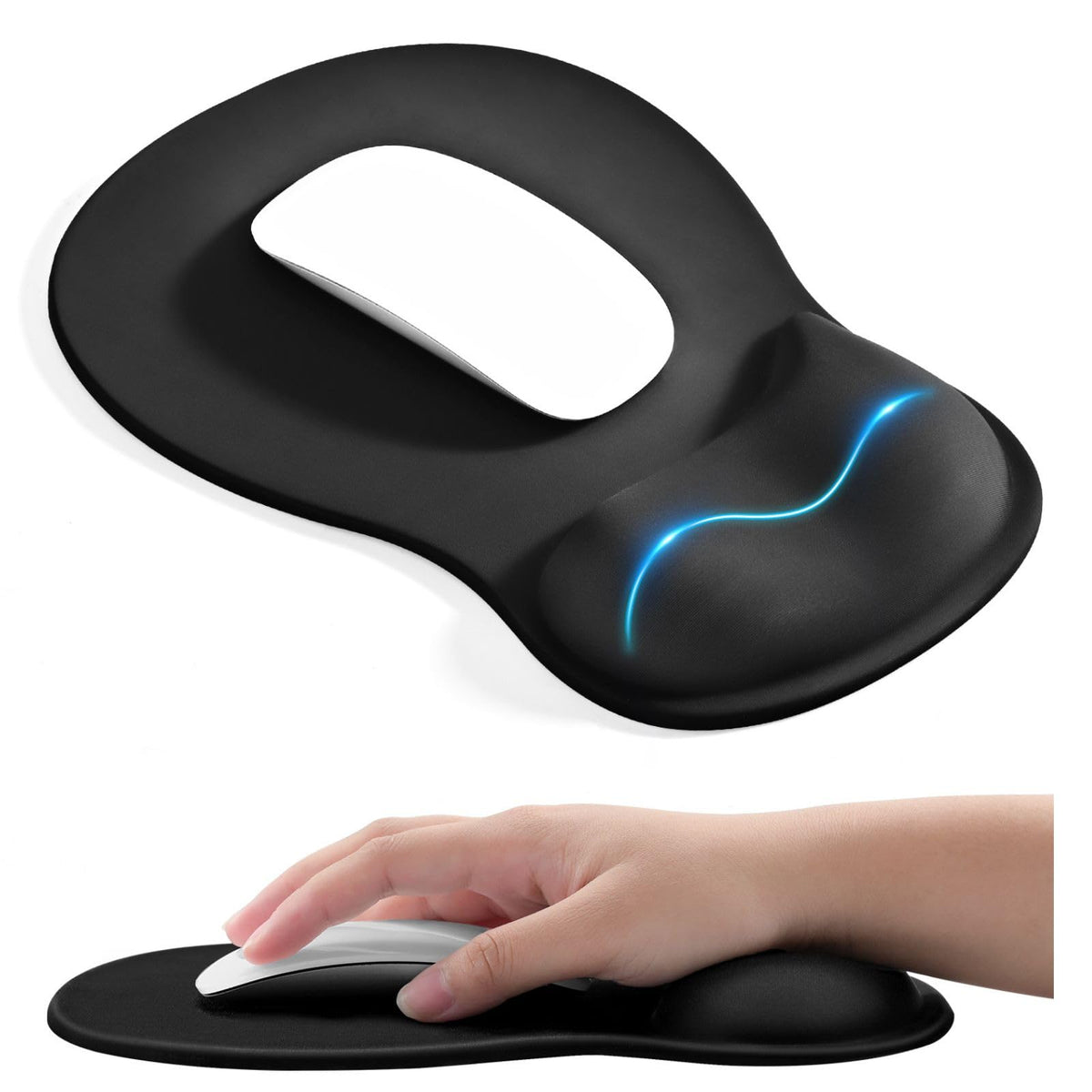 EooCoo Mouse Pad with Gel Wrist Rest, Ergonomic Mousepad Wrist Alignment