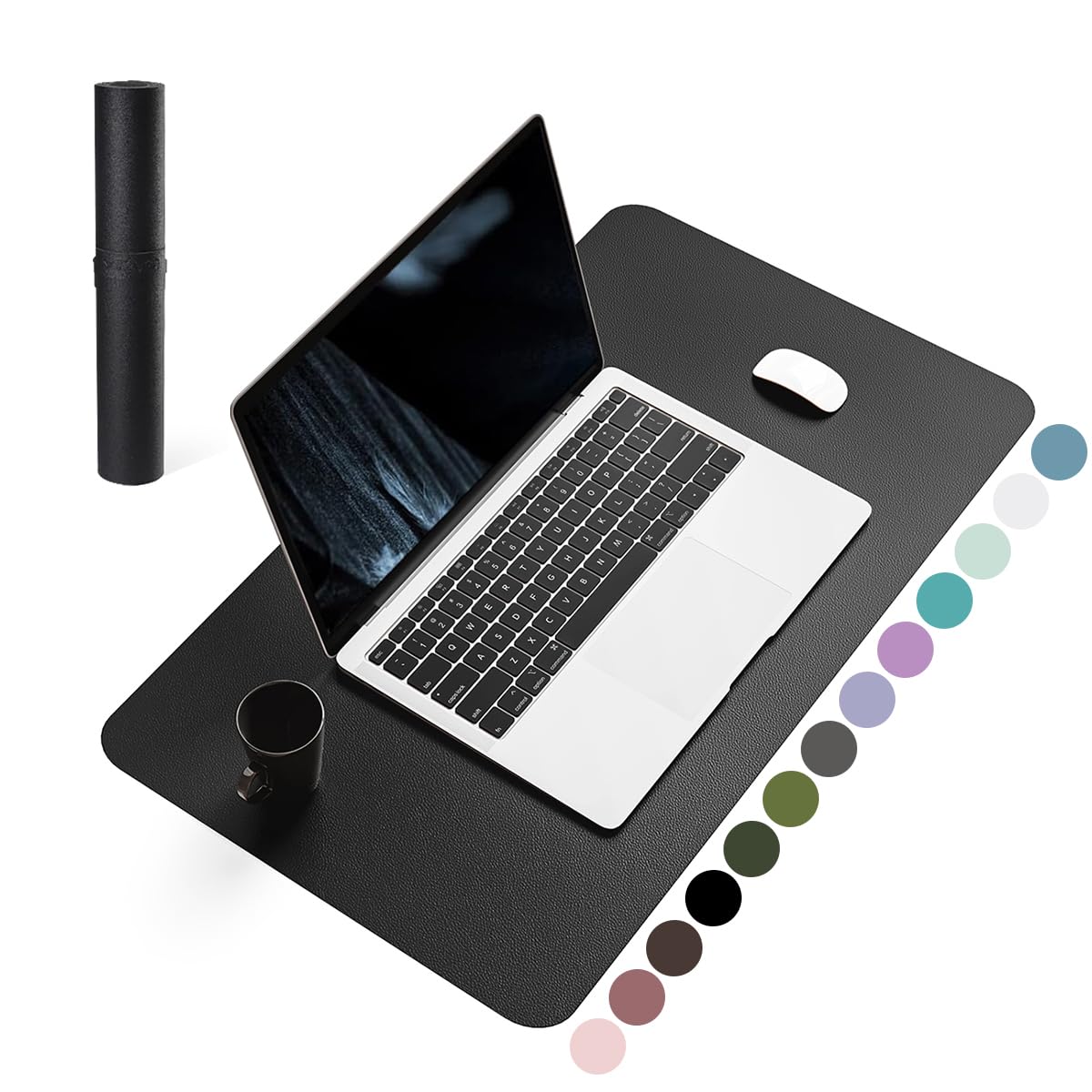 YSAGi Non-Slip Leather Desk Pad, Waterproof Laptop Computer Desk Keyboard Mat, Table Protector Blotter Mat, Large Mouse Pad for Office/Work/Home/Decor(Olive Green, 31.5" x 15.7")