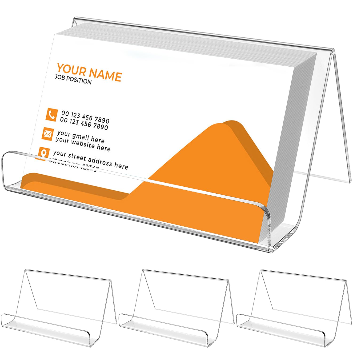 MaxGear Acrylic Business Card Holder 3 Pack