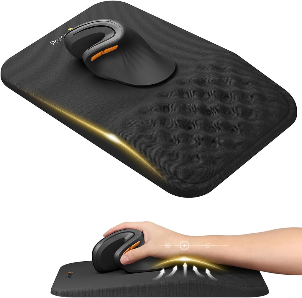 ProtoArc MP50 Ergonomic Mouse Pad with Wrist Support, Lycra Surface, Black